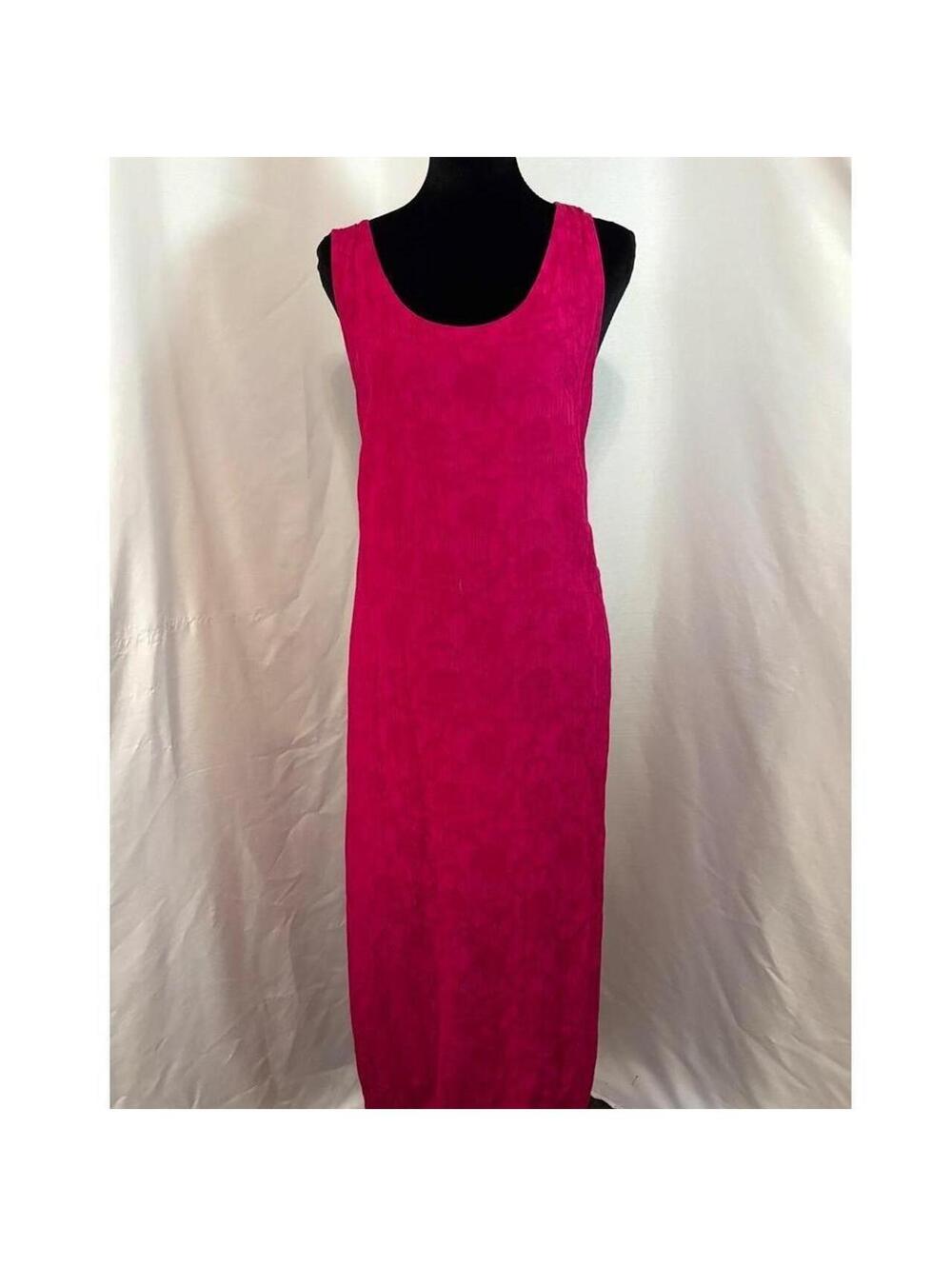 KSL Karin Stevens Magenta Pink Floral Jacquard Sleeveless Maxi Dress 14W
